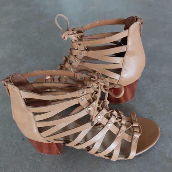 ALDO "Myssi" Women's Laced Up Open Toe Gladiator Sandals - Camel - Size 7 M - Picture 4 of 13